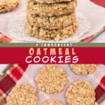 Two pictures of oat cookies collaged with a red text box.